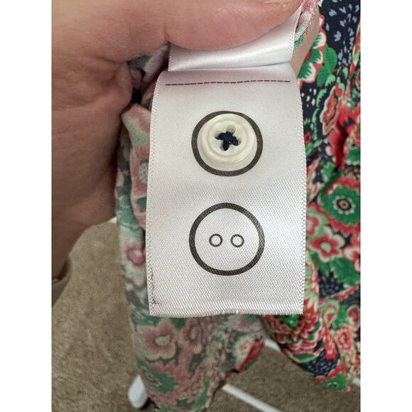 Untuckit Alix Midi Dress Floral Rayon Viscose Size 8 Made In USA Preppy Button - Picture 9 of 9